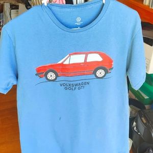 Vintage Blue Volkswagen shirt in Medium size.